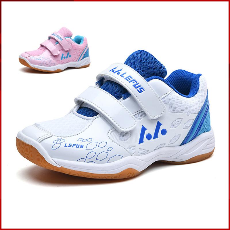 Original LEFUS New Small Size 31 32 Badminton Shoes Hook Loop Style Light Outdoor Training Sports Table Tennis Sneakers