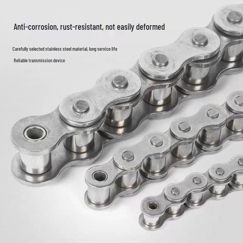 304 Stainless Steel Industrial Transmission Chain: SS06B, SS08B, SS10A, SS12A, SS16A, SS20A, SS24A, SS32A.
