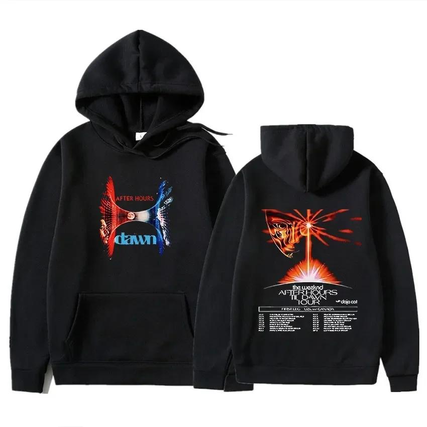 

Певец The Weeknd Hoody After Hours Til Dawn Fm Music Album Женщины Мужчины Hoodie Хлопковый свитшот Пуловер Хип-хоп Рок Топ Одежда