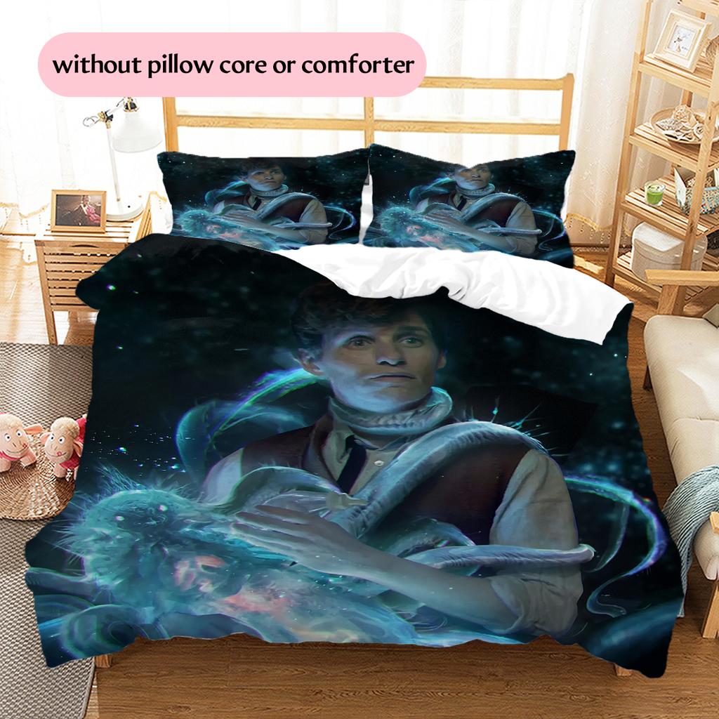Fantastic Beasts Cute Printed Bedding Set Duvet Cover Pillowcase No Filler, Soft Home Bedroom Decor, Perfect Gift for Fans.chl