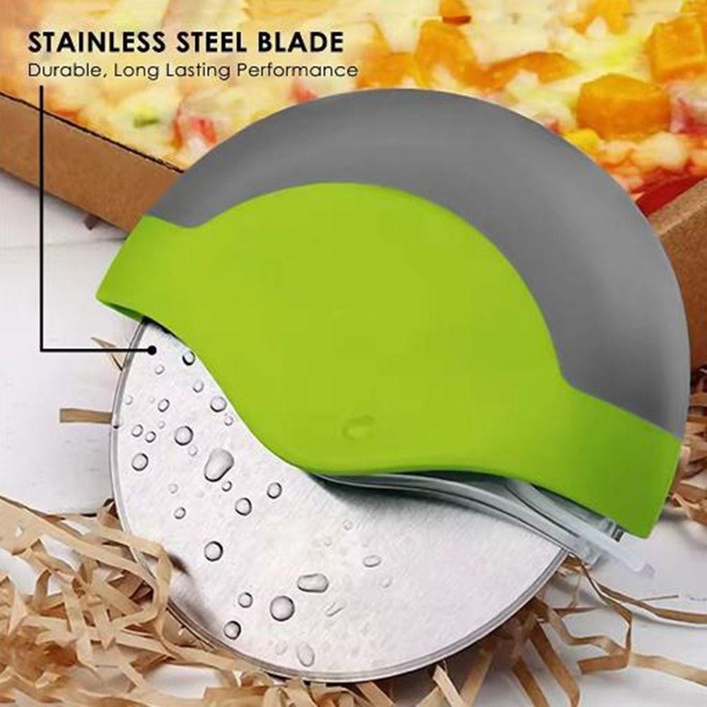 Stainless Steel Pizza Cutter Round Rotating Pizza Cutting Slicer Creative Pizza Slicer for Home