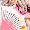 25 Piece Nail Art Tools, Nail Brush Set,Palette, Stand & 2-way Acrylic Silicone Engraving Pen Dotting Pen Tools,For Nail Art DIY Home