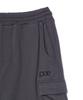 PEACE MAKER Parachute Curved Snap Cargo Bermuda Sweat Shorts (Charcoal)