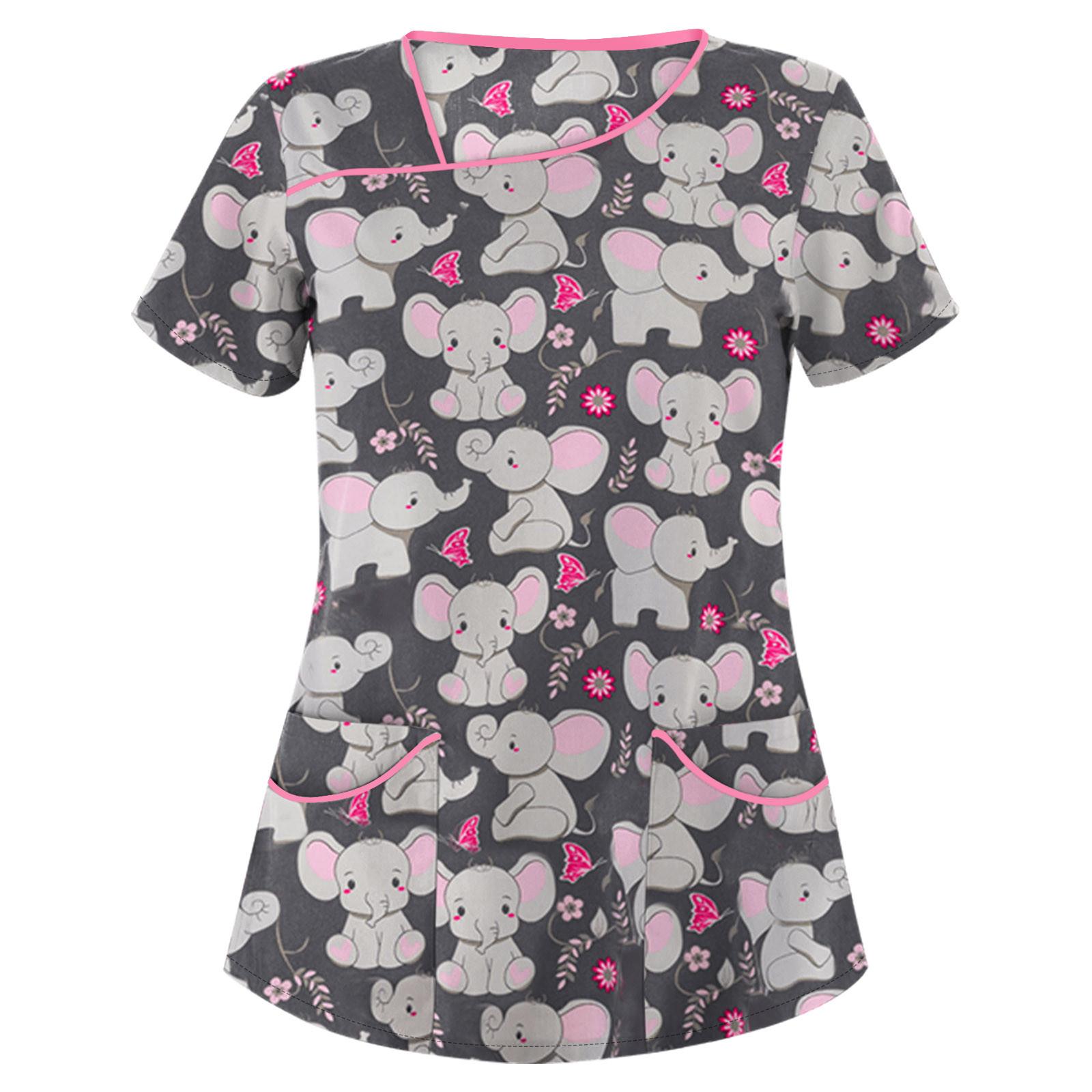 

Женская мода с коротким рукавом и принтом, рабочая блузка, рубашка L