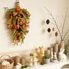 Autumn Door Swag Artificial Fall Teardrop Swag, Faux Pumpkins Berries Pinecones Leaves Indoor Outdoor Thanksgiving Ornaments Harvest Wreath for Front