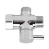 Messing 3-Wege Duscharm Umstellventil 3-Wege Wasserventil Wasserverteiler Dusch-T-Stück-Adapter mit 7/8