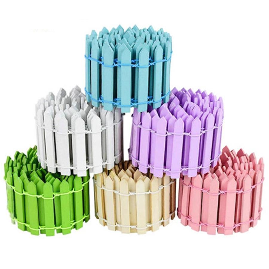 90cm Miniature Wooden Pointed Picket Fence Mini Creative Ornaments for Horticultural Gardens Garden Fence for Crafts DIY Model