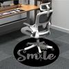 1pc Smile, FlowerChair Carpet for Office, Indoor Non-Slip Washable Polyester Fiber Carpet, Mat For Office, Machine Washable