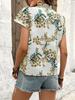 Women's Summer Printed Short Sleeved Shirt, Fashionable Top