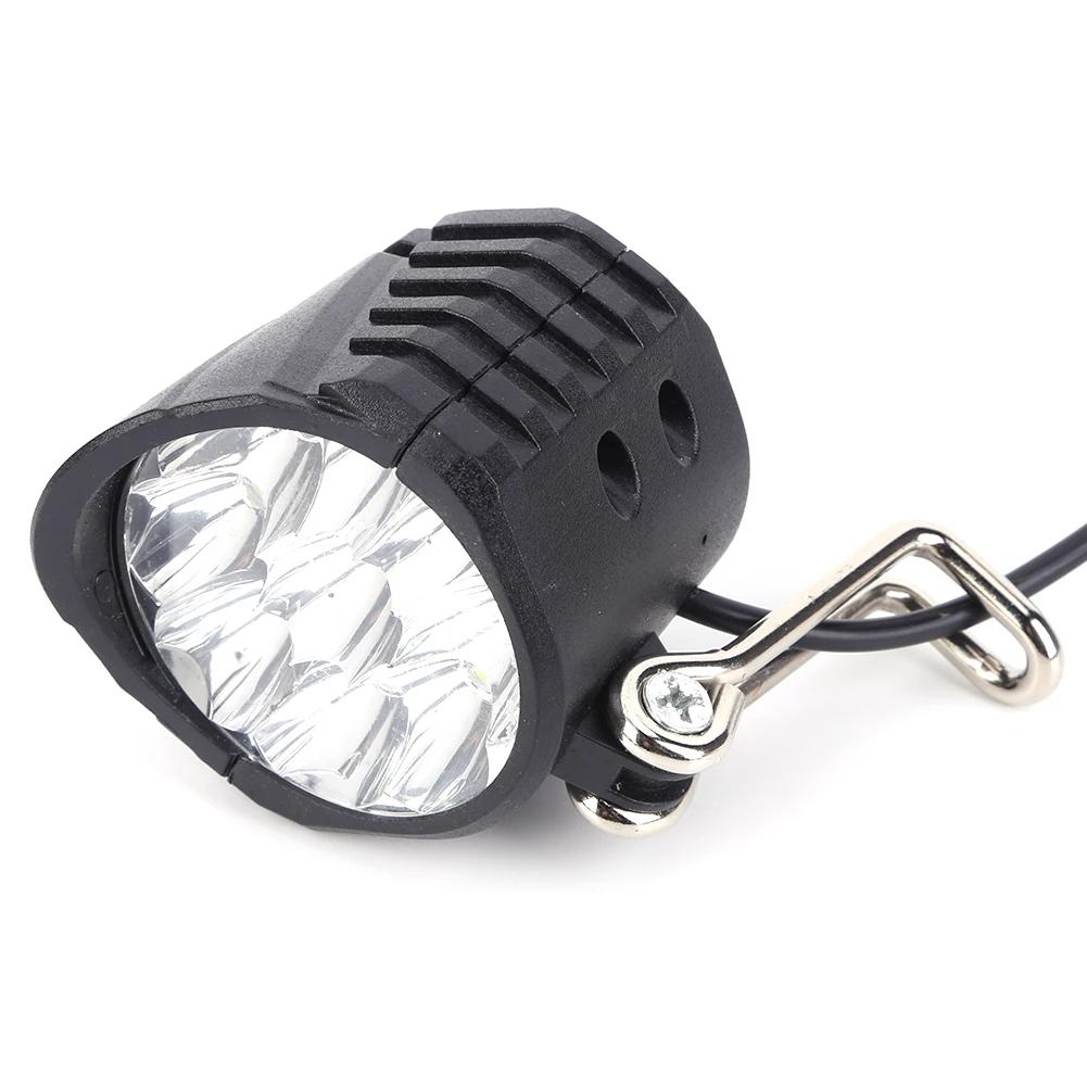 36V 48V 60V E-Bike Horn Light Electric Scooter 4 LED Headlight Front Lamp Waterproof Flashlight Outdoor Cycle Biking Accessories