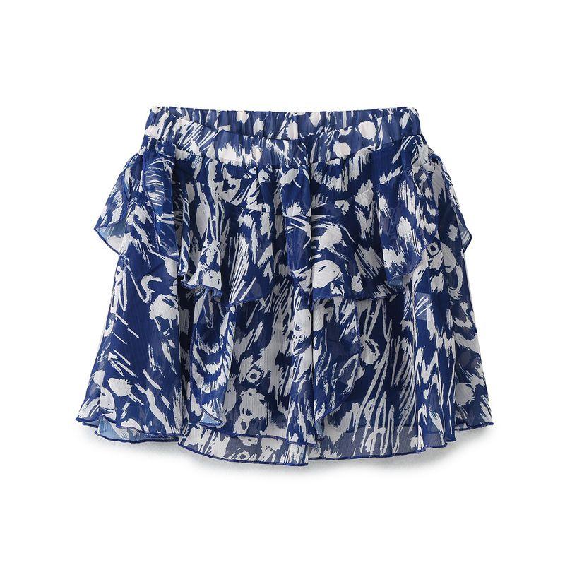 

Zbza Spring New Arrival Women s Clothing Fashion Style French Fashion Casual Cool Laminated Decoration Print Mini Skirt Women Flower color XS