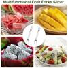 2-in-1 Stainless Steel Watermelon Cutter, Watermelon Slicer, Fruit Watermelon Cutting Tool, Double Head Stainless Steel Watermelon Cutter & Fruit Fork