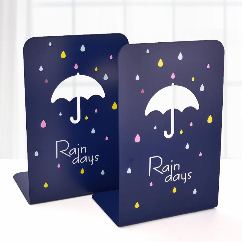 L-Shaped Metal Bookends for Students - Large Desktop Shelf Divider