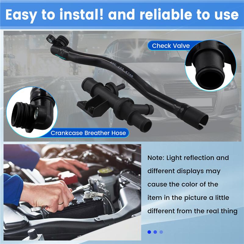 03C103493AM Crankcase Breather Hose+Check Valve For VW Golf Jetta EOS Tiguan A3 1.4T 03C103175F 03C103175H