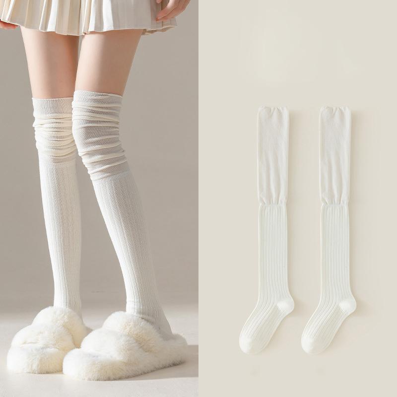 Medias de Color Sólido para Mujer Hasta el Muslo Por Encima de la Rodilla Calcetines JK Japoneses