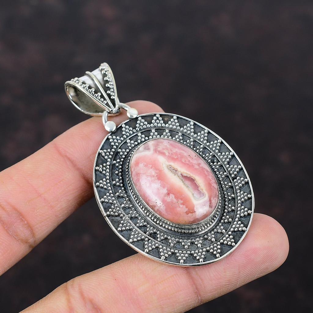 Rhodochrosite Pendant Gemstone Pendant Amazing Jewelry 925 Sterling Silver Pendant Handmade Jewelry Very Pretty Vintage Pendant Gift For Him