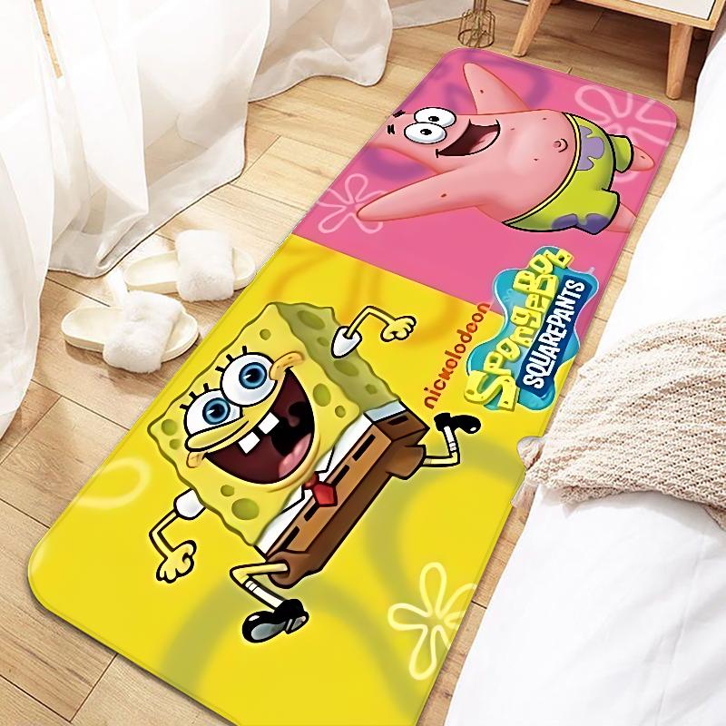 Cute SpongeBobs Cartoon Door Mat Entrance Non-slip Washable Kitchen Carpet Living Room Hallway Rugs Bathroom Bath Door Mats