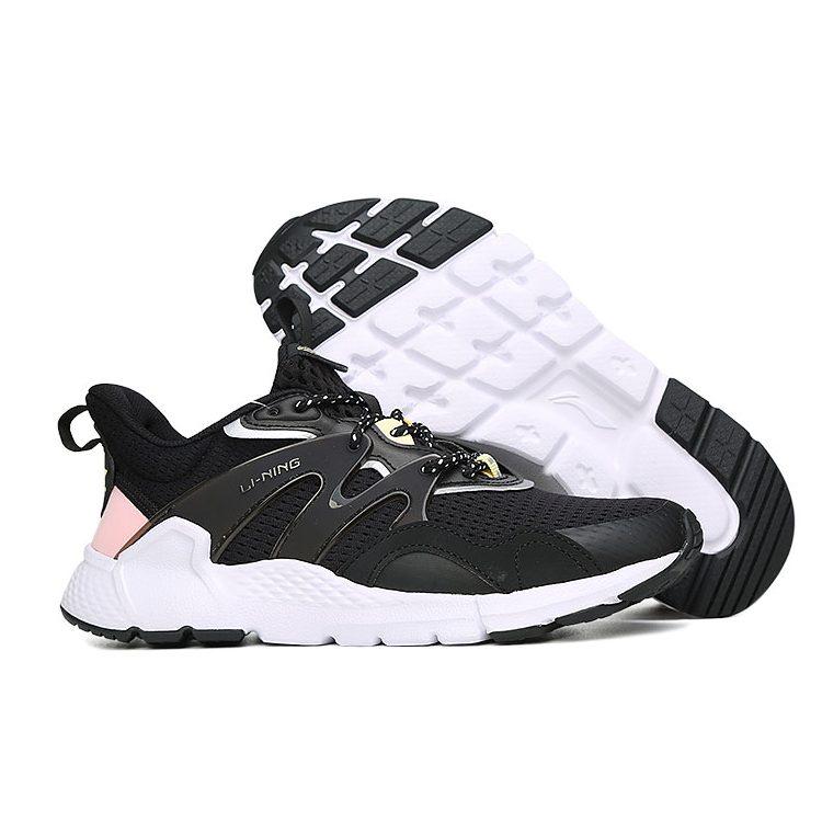 Li Ning Mesh Slip Resistant And Breathable Low top Running Shoes Women's Black AGLQ064-4