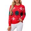 Damenmode Weihnachtsmann Muster Pullover Locker Lässige Strickjacke