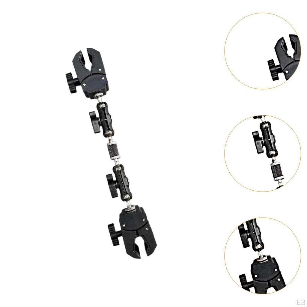 Double Head Clamp Adjustable Arm Camera Mount Easy To Install Super Handlebar for