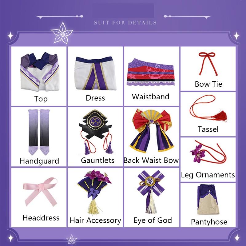 Raiden Genshin Impact Shogun Cosplay Costume Accessory Uniform Halloween Outfits