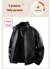 Men's Fleece-Lined Leather Winter Jacket, Thickened, Trendy Stand Collar - Ideal for Business, Casual, or Motorcycle Wear