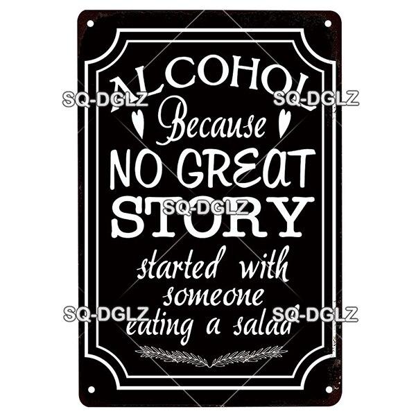 SQDGLZ Vintage Beer Tin Sign  Retro Metal Poster for Bar Wine Cocktail Kitchen Wall Decor  Classic Metal Plaque  Wall Sticker