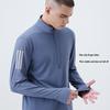 Men's Quick-Dry Elastic Long Sleeve Training Sweatshirt with Stand Collar and Half Zip