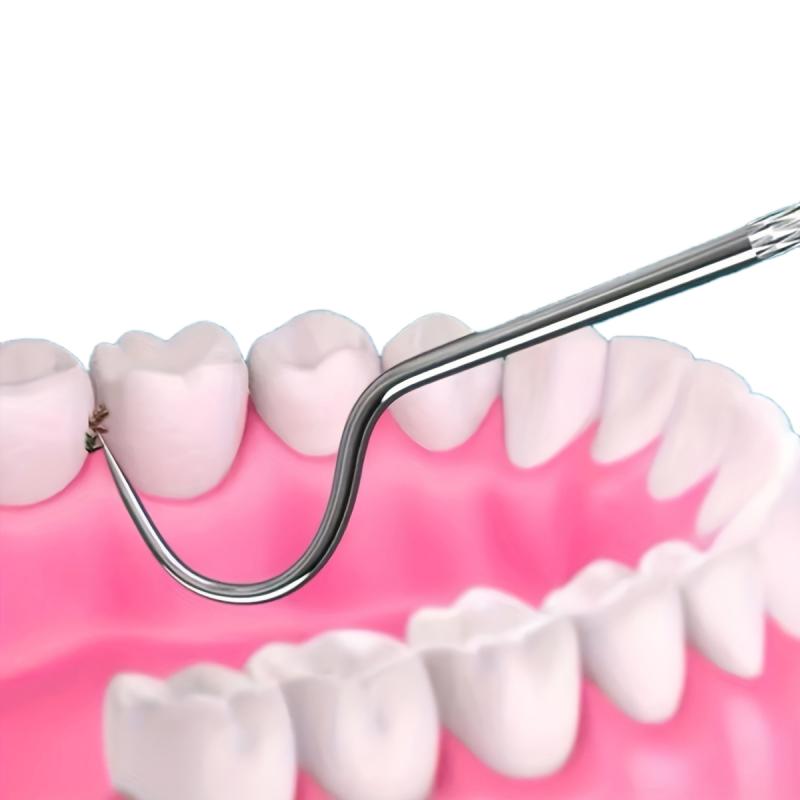 4Pcs Stainless Steel Toothpick Dental Floss Tartar Remover Reusable Oral Hygiene Kit Portable Teeth Cleaning Tools