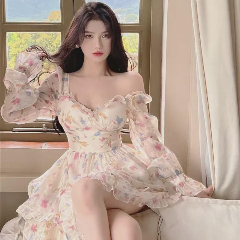 Elegant French Floral Summer 2024 Dress - Plus Size Princess Style