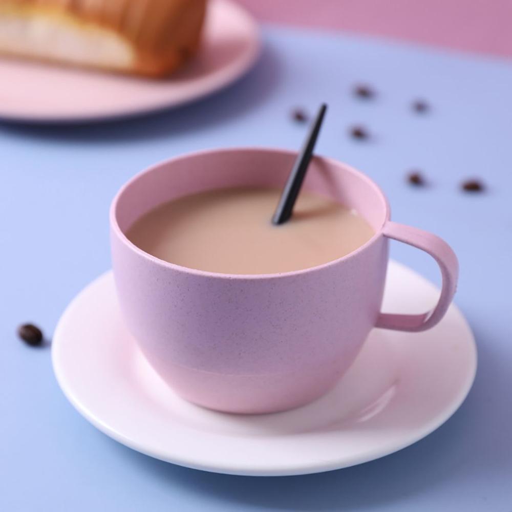 Handle Eco-friendly Kitchen Supplies Reusable Drinkware Coffee Mug Wheat Straw Cup Drinking Cup