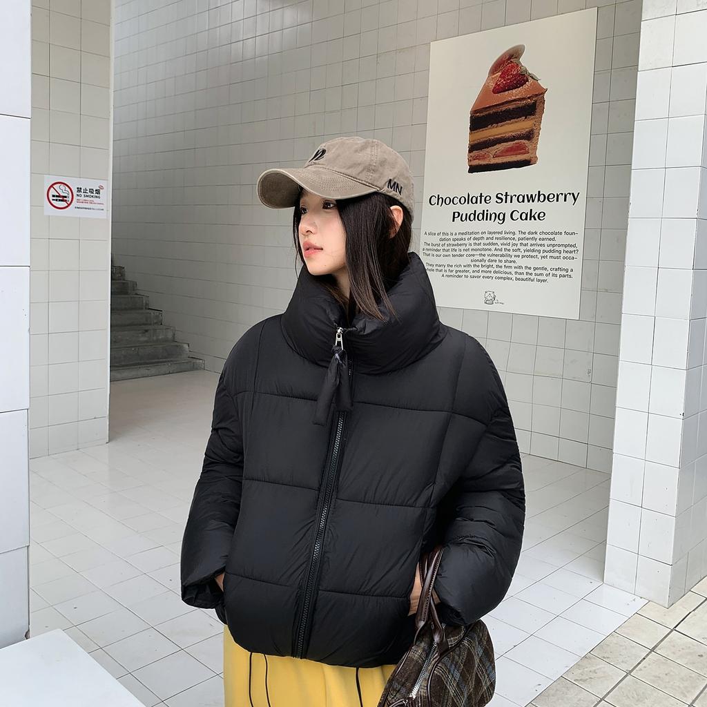Winter new down cotton clothes short stand-up collar bread clothes small man large size Hong Kong style loose with coat women