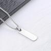 3D Titanium Steel Long Bar Men's Hip Hop Necklace - Stainless Steel Couple Pendant Jewelry