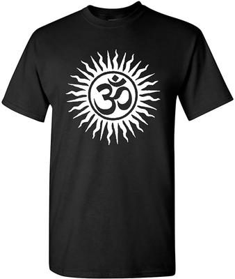 Om Aum Yoga Hindu Sanskrit God Symbol Adult Black T-Shirt Tee