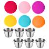 6pcs Stainless Steel Sauce Containers Reusable Leak-proof Salad Dressing Container Condiment Cup