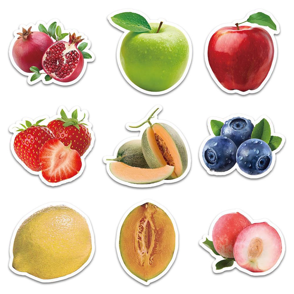 60 Creative Fruit & Vegetable Stickers: Apple, Pineapple, Hami Melon for Notebooks, Suitcases & More