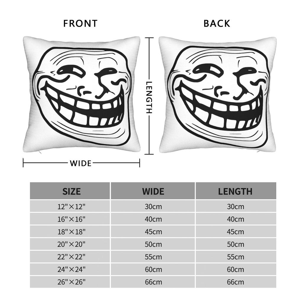 Rage Comic Trol Ansikte Rolig Anime Kuddfodral Mode Kuddfodral Mjuka Kuddfodral För Kontor Bil Heminredning