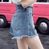 A new summer thin denim shorts women's wash slim women's wide-leg denim shorts