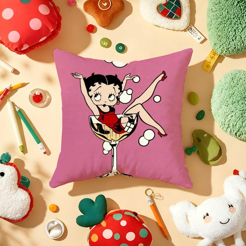 B-Bettys-Cute-B-Boops Pillow Case Plush Fabric Soft Double-Sided Printed Sofa Warm Winter Home Gift Cushion Cover
