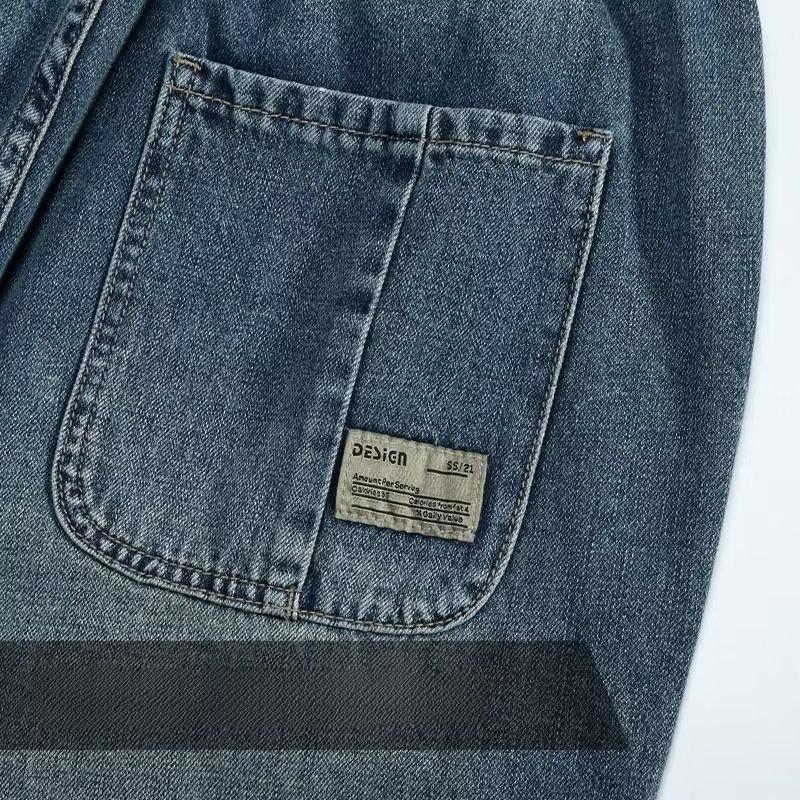 Men's Thin Denim Summer Shorts - Loose, Casual American Style