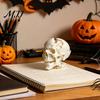 Decorazione Cranio Alieno Ornamento di Halloween, Forma in Resina Sintetica Scultura Figura Dettaglio Osseo Realistico, Ornamento da Tavolo per Feste