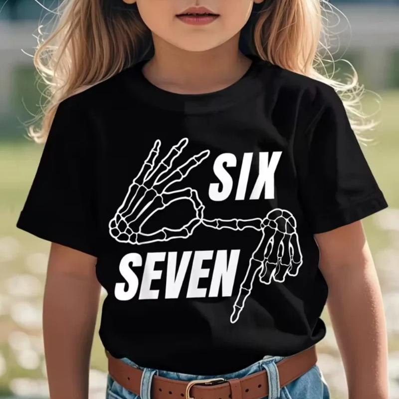 Kids Fun Digital Summer Short Sleeve T-Shirt Cotton Loose Comfortable Top Street Fashion Casual Trendy
