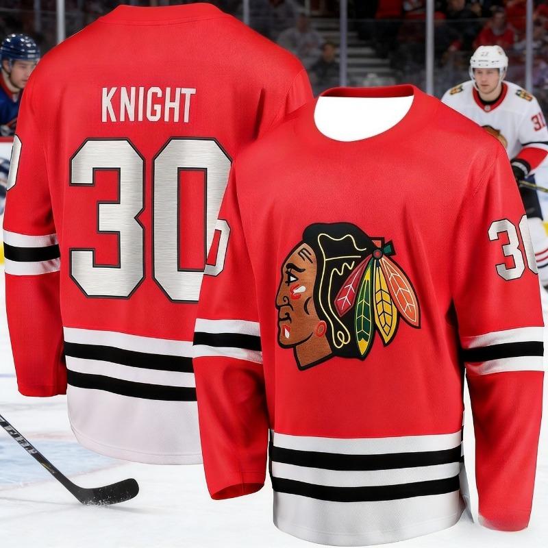 2026 Chicago New Men's Ice Hockey Sport Shirt - Red Breakthrough Edition - Breathable, Quick-Drying Long-Sleeved Shirt Kids