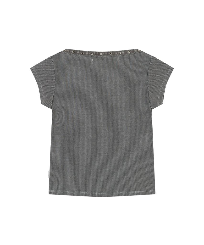ORDINARY HOLIDAY Snap Pigment T-Shirts [Grey]