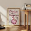 Shiny Disco Ball Print Retro Wall Art Black White Pink Bulb Canvas Painting Murals for Dorm Room Living Decor