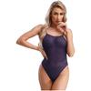 Body a righe senza schiena da donna con spalline sottili e sgambatura alta Monokini Costumi da bagno