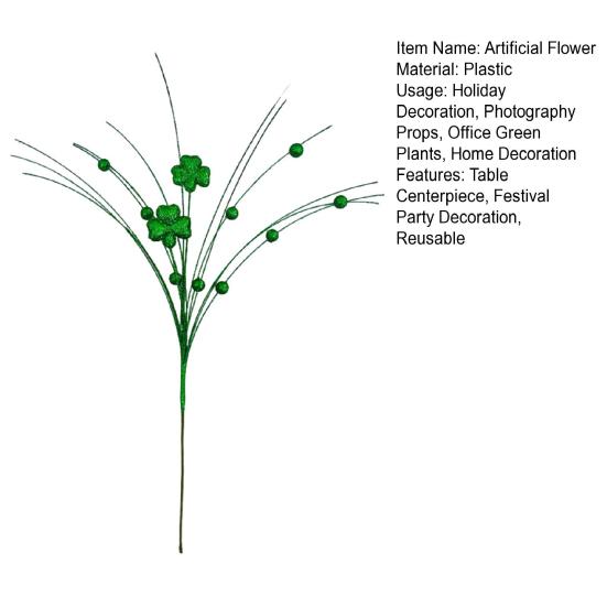 St. St. Patrick's Day Künstlicher Klee-Stecker Blume Simulierte Klee-Stange Floraler Stecker Künstliche Blumenanordnung Tischmittelstück Festival Party