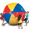 Large Inflatable Beach Ball for Outdoor Parent-Child Games - PVC Three-Color Elastic Football