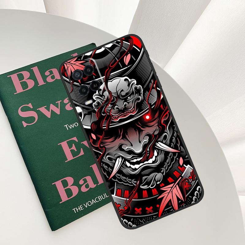 Samurai Mask Demon Case For Oppo A96 A76 A16 A15 A17 A52 A72 A54S A57S A58 A78 A98 A57 A77 A54 A74 A94 Cover