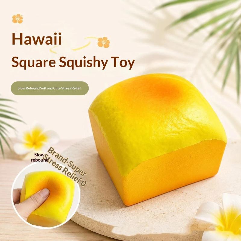 Lifelike Toast Slow Rise Squeeze Fidget Gadget Soft Elastic Stress Relief Fake Food Desktop Leisure Holiday Present